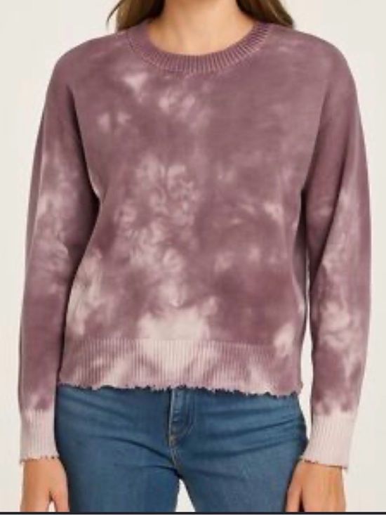 Allison Joy Sweaters - Allison Joy Mauve Tie-Dye Crewneck Sweater